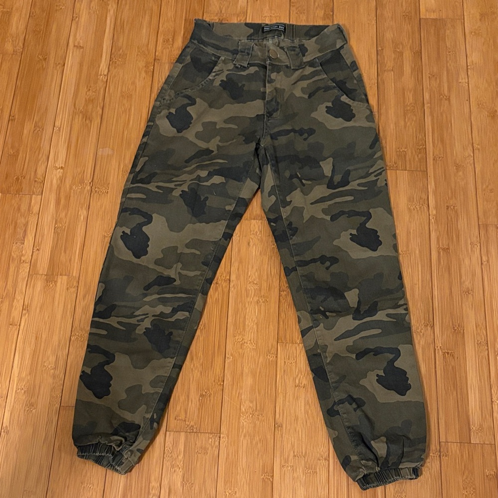American Bazi Men's Green Camouflage Cargo Pants S
